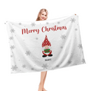 Christmas Gnomes Customizable Multiplayer Blanket - Personalized Gnome and Name Snowflake Pattern Winter Christmas Warmth Blanket - Christmas Gift For Family,Friend - Joliny