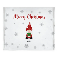 Christmas Gnomes Customizable Multiplayer Blanket - Personalized Gnome and Name Snowflake Pattern Winter Christmas Warmth Blanket - Christmas Gift For Family,Friend - Joliny