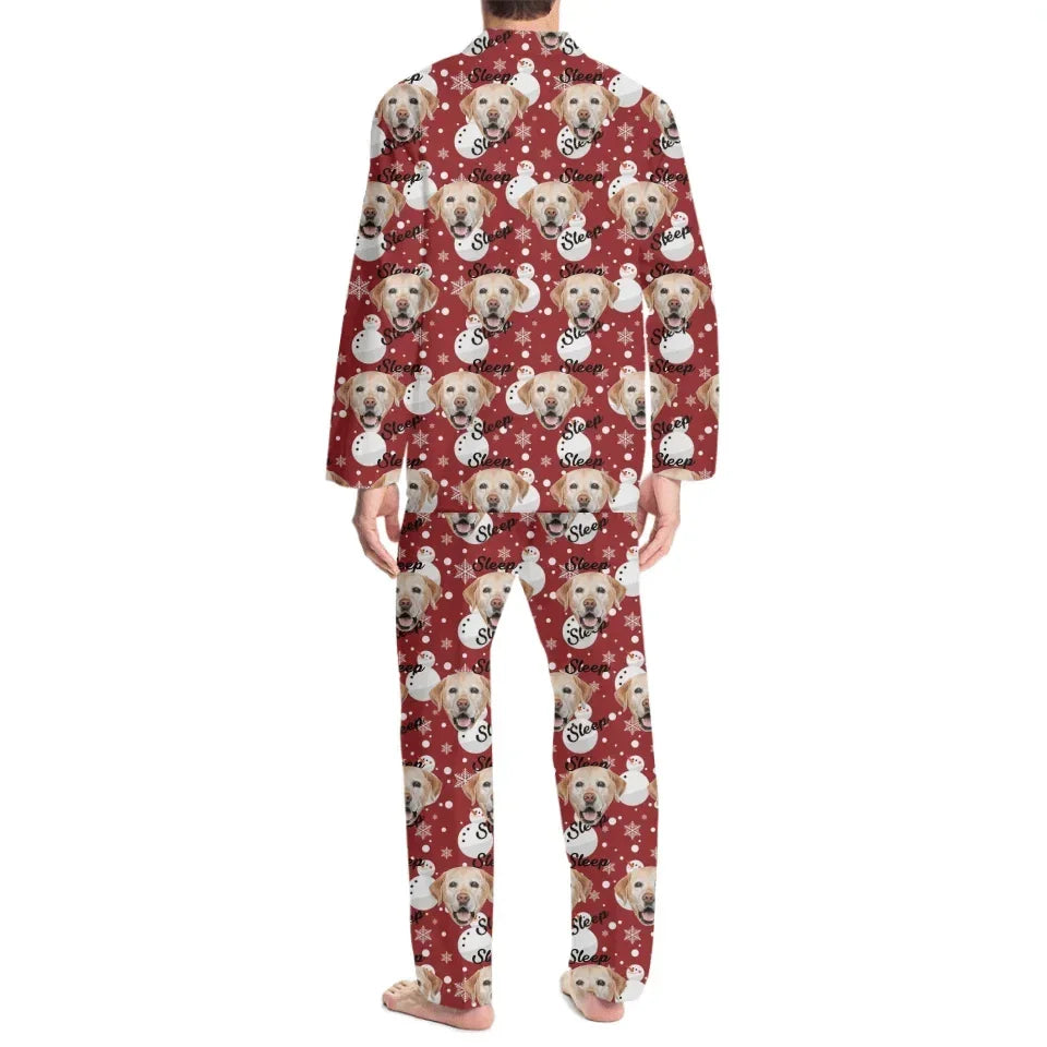 Christmas multi-coloured costumes for custom pet photos - Personalised Pet Photo And Name Pajama Set - A Gift For Pet Lovers,Pet Owners - Joliny