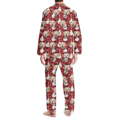 Christmas multi-coloured costumes for custom pet photos - Personalised Pet Photo And Name Pajama Set - A Gift For Pet Lovers,Pet Owners - Joliny