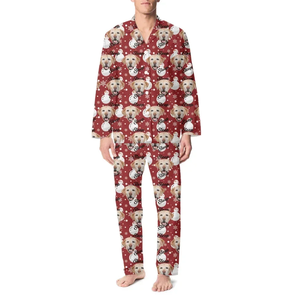 Christmas multi-coloured costumes for custom pet photos - Personalised Pet Photo And Name Pajama Set - A Gift For Pet Lovers,Pet Owners - Joliny