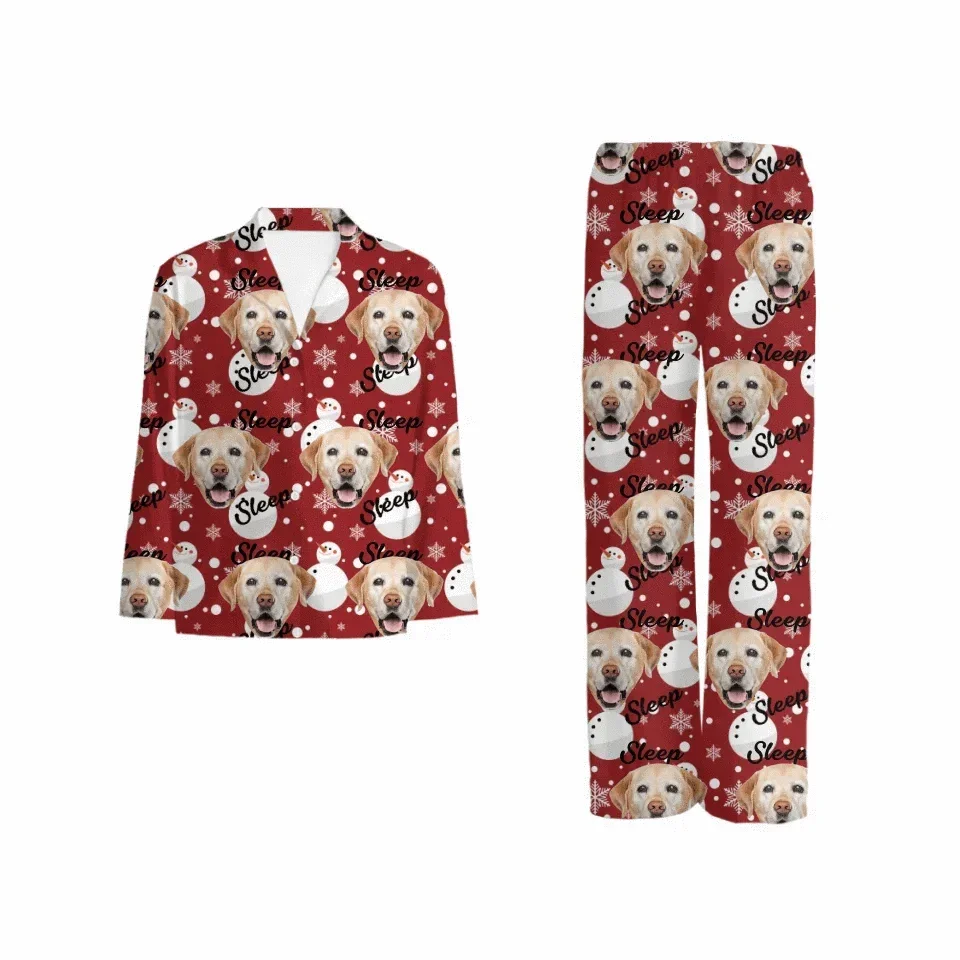 Christmas multi-coloured costumes for custom pet photos - Personalised Pet Photo And Name Pajama Set - A Gift For Pet Lovers,Pet Owners - Joliny