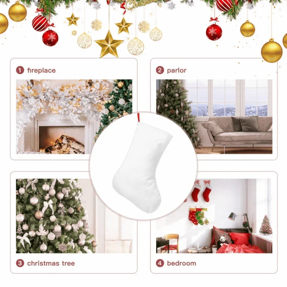 Christmas Themed Ambiance Customized Gift Stockings - Personalized Christmas Patterns and Name Stockings - Christmas Gift For Family - Joliny