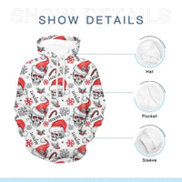 Christmas Themed Clothing - Skull Printed Clothing With Christmas Hat Personalized With Name - A Gift For Yourself,Family,Friend,Colleagues - Joliny