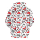 Christmas Themed Clothing - Skull Printed Clothing With Christmas Hat Personalized With Name - A Gift For Yourself,Family,Friend,Colleagues - Joliny