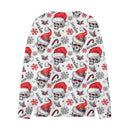 Christmas Themed Clothing - Skull Printed Clothing With Christmas Hat Personalized With Name - A Gift For Yourself,Family,Friend,Colleagues - Joliny
