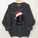 Christmas Themed Family Customized Apparel - Personalized Name and Christmas Style Monogrammed Sweatshirt - Christmas Gift For Family,Friend - Joliny