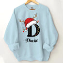 Christmas Themed Family Customized Apparel - Personalized Name and Christmas Style Monogrammed Sweatshirt - Christmas Gift For Family,Friend - Joliny