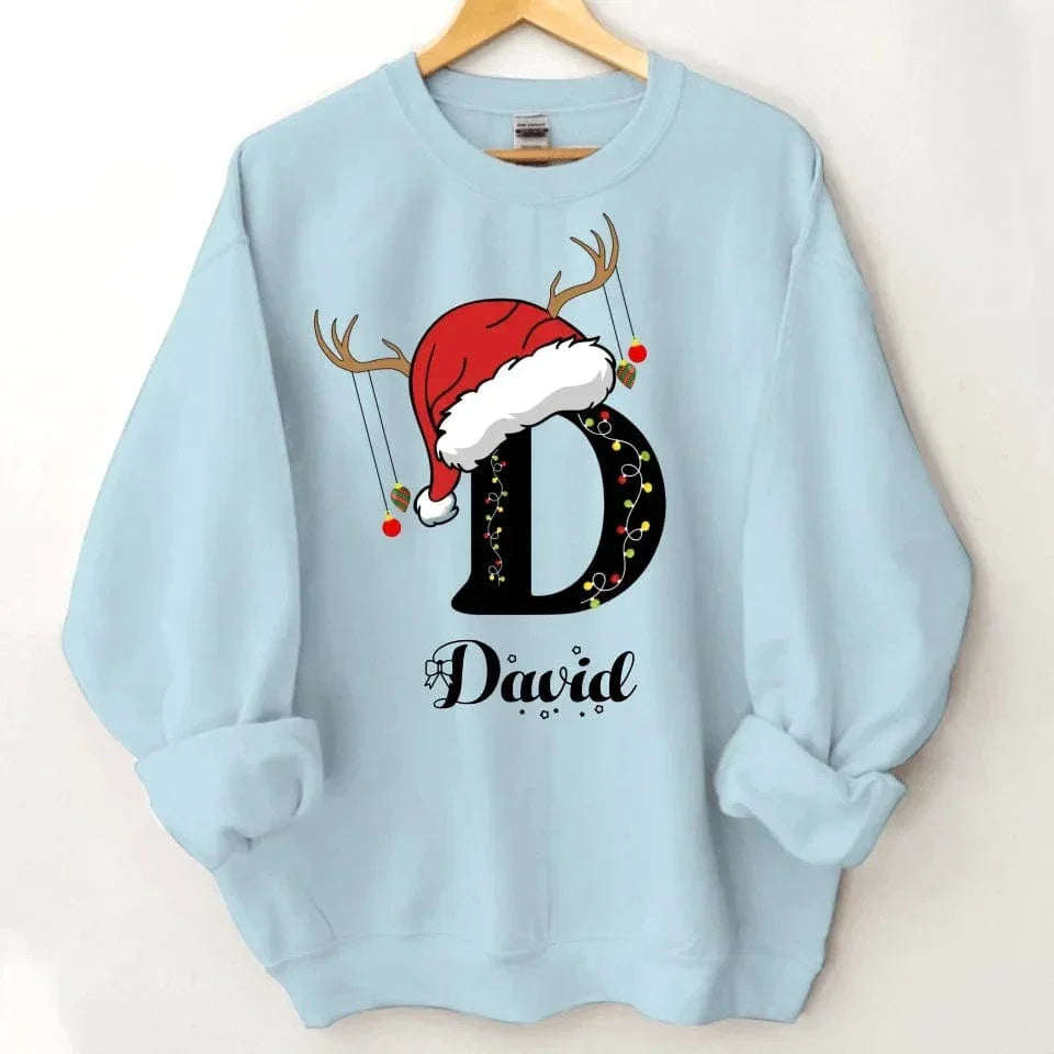 Christmas Themed Family Customized Apparel - Personalized Name and Christmas Style Monogrammed Sweatshirt - Christmas Gift For Family,Friend - Joliny