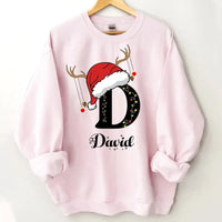 Christmas Themed Family Customized Apparel - Personalized Name and Christmas Style Monogrammed Sweatshirt - Christmas Gift For Family,Friend - Joliny