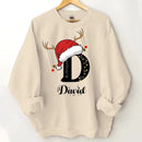 Christmas Themed Family Customized Apparel - Personalized Name and Christmas Style Monogrammed Sweatshirt - Christmas Gift For Family,Friend - Joliny