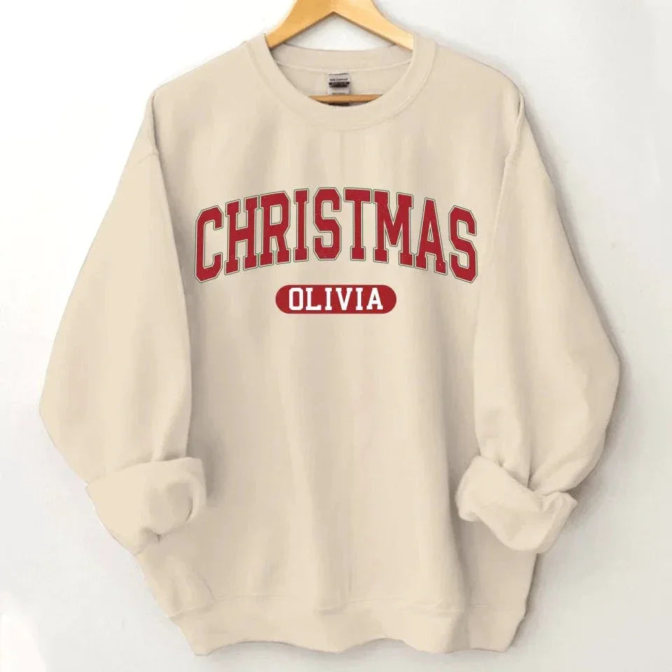 Christmas Vintage Customized Soft Clothing - Personalized Name Christmas Holiday Vibes Sweatshirt - Christmas Gift For Family,Friend