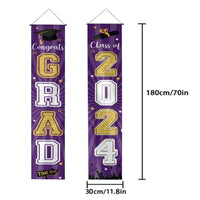 Class of 2024 Congrats Graduation Banner - Party Welcome Hanging Door Decor - Joliny