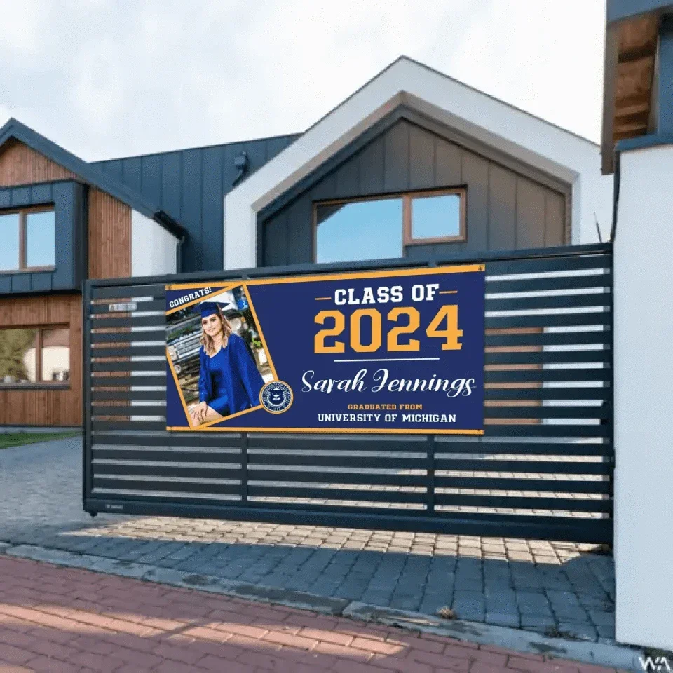 Class of 2024 Graduation Banner, Personalized Graduation Gift, Graduation Party Decorations, Custom School And Photo - Joliny
