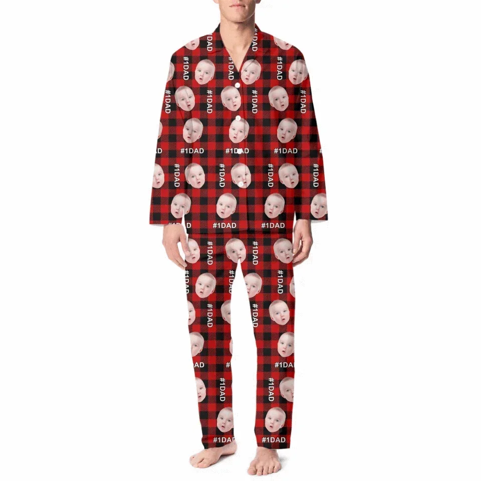 Joliny Customizer Classic Plaid Pajamas Customized - Comfy Pajamas Personalized Person Or Pet Photos And Appellations - A Gift For Family,Pet Owners