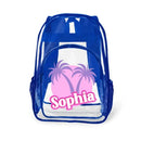 Coconut Tree Name Custom Clear Backpack - School Season Gifts - Joliny