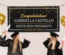 Congratulations To The Class Of 2024 Black Gold Light Dot Border Banner - Joliny