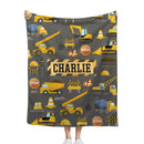 Construction Vehicle Truck Collection - Customized Children's Name Blanket - Joliny