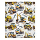 Construction Vehicle Truck Collection - Customized Children's Name Blanket - Joliny
