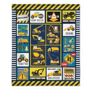 Construction Vehicle Truck Collection - Customized Children's Name Blanket - Joliny