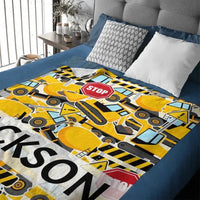 Construction Vehicle Truck Collection - Customized Children's Name Blanket - Joliny