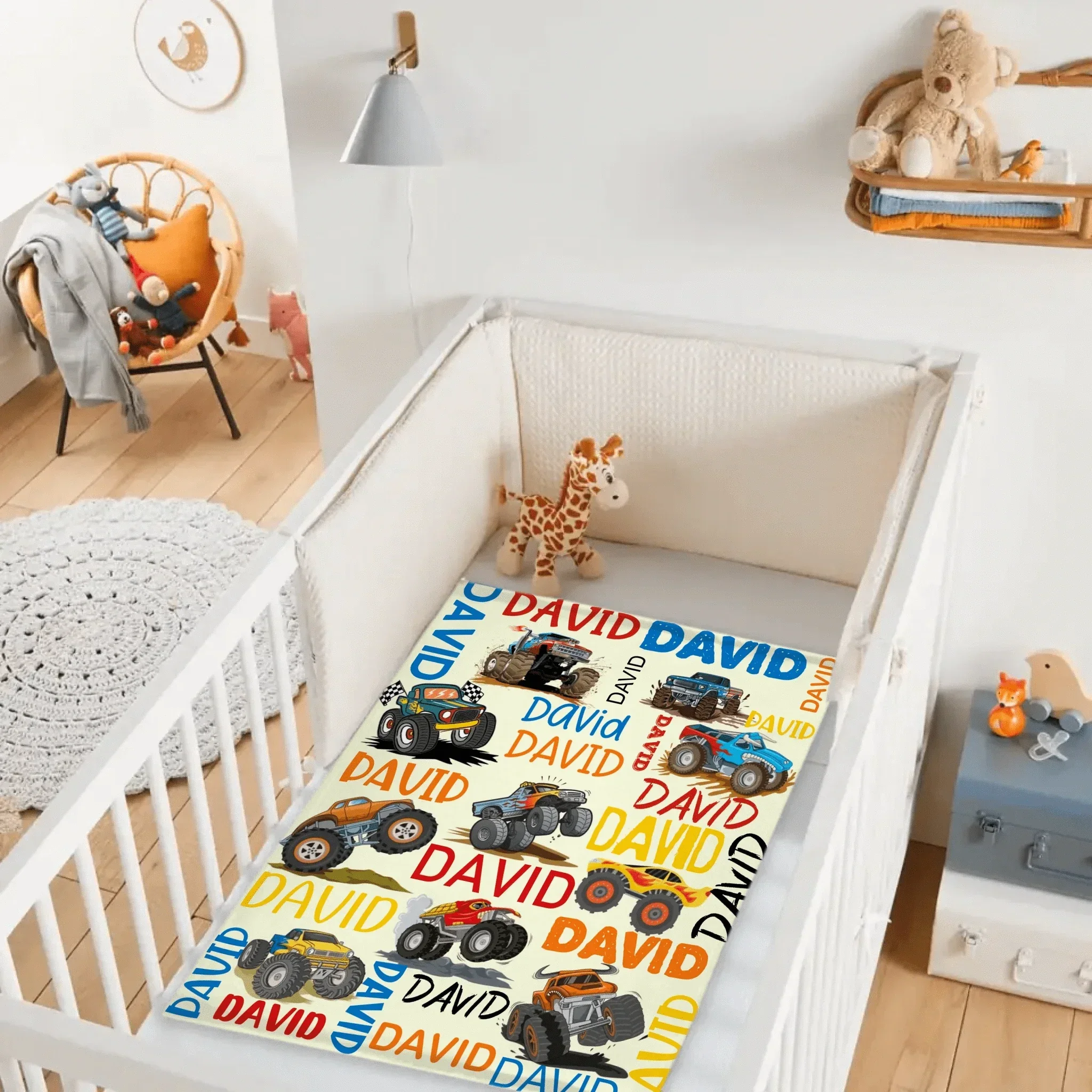 Crazy Truck Blanket - Gifts for Kids - Personalized Name Blanket - Joliny