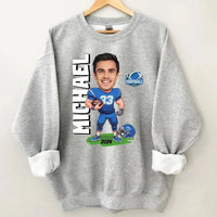 Customised American Football Comics Clothes - Personalised Photo Sweatshirt - A Gift for Football Fans - Joliny
