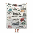 Custom B*tch Themed Fun Blanket - Personalized Title and Name Blanket in Cute Matching Colors - A Gift For Friend,BFF,Colleagues - Joliny