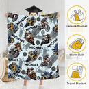 Custom Blanket with Name - Dirt Bikes - Joliny