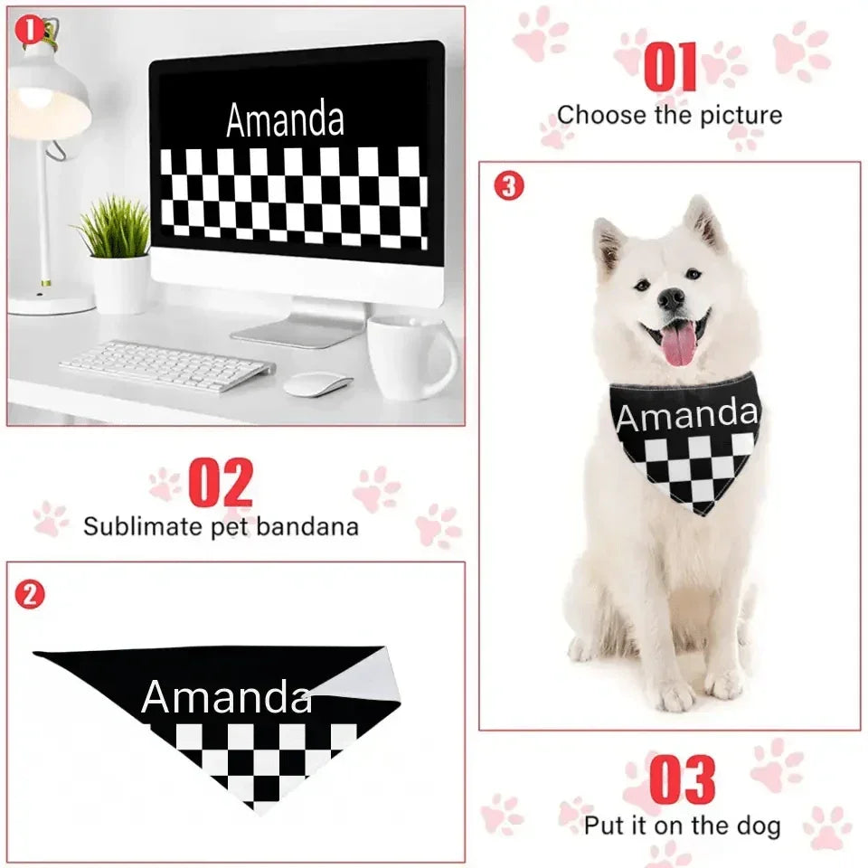 Custom Cats and Dogs Name Triangle Bib Bandana, Gift For Dogs - Joliny