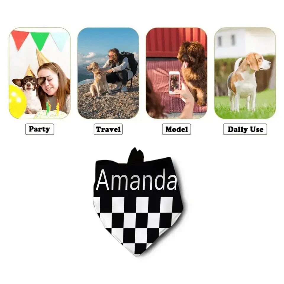 Custom Cats and Dogs Name Triangle Bib Bandana, Gift For Dogs - Joliny