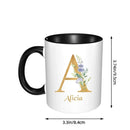 Custom Coffee Mug - Personalized Ceramic Cup with Initial Letter Name Monogram - Joliny