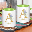 Custom Coffee Mug - Personalized Ceramic Cup with Initial Letter Name Monogram - Joliny