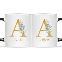 Custom Coffee Mug - Personalized Ceramic Cup with Initial Letter Name Monogram - Joliny