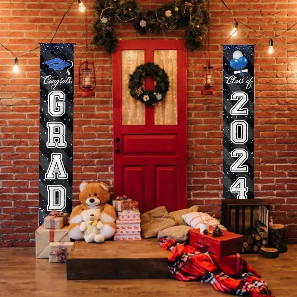 Custom Congrats Grad With Photo 3 Piece Set Graduation Banner, Graduation Gift - Joliny