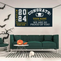Custom Congrats Graduation Banner, Class of 2024, We Are So Proud Of You - Joliny
