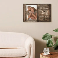 Custom Couple's Photo Decorative Painting - Personalized Photo,Date and Name Art Couple's Photo Unframed Canvas Painting - Gifts for Husband,Wife,Family - Joliny