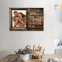 Custom Couple's Photo Decorative Painting - Personalized Photo,Date and Name Art Couple's Photo Unframed Canvas Painting - Gifts for Husband,Wife,Family - Joliny