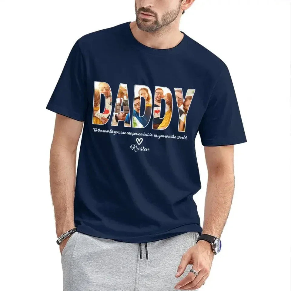 Custom DADDY Photo Name Shirt