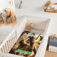 Custom Dinosaur Blankets Personalized Boy Riding Dinosaur Blanket - Joliny