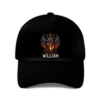 Custom Dragon Pattern Cap - Personalised Name Oriental Style Dragon and Sword Pattern Sports Cap - Gift for Martial Arts Enthusiasts,Friends,Men - Joliny