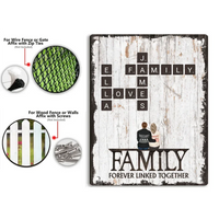 Custom Family Wall Art - Personalized Family Print and Scrabble Word Metallic Painting - Gifts For the Family,Yourself - Joliny