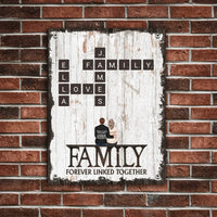 Custom Family Wall Art - Personalized Family Print and Scrabble Word Metallic Painting - Gifts For the Family,Yourself - Joliny