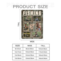 Custom Fishing Themed Wall Art - Personalized Collage of Photos Decorative Painting - A Gift For Dad,Grandpa,Fishing Lovers - Joliny
