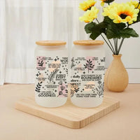 Custom Floral Pattern Daily Reminders Glass - Personalized Name Psychological Health Glasses - A Gift For Friend,Family - Joliny