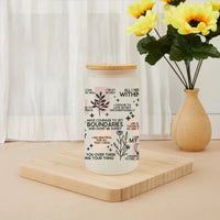 Custom Floral Pattern Daily Reminders Glass - Personalized Name Psychological Health Glasses - A Gift For Friend,Family - Joliny