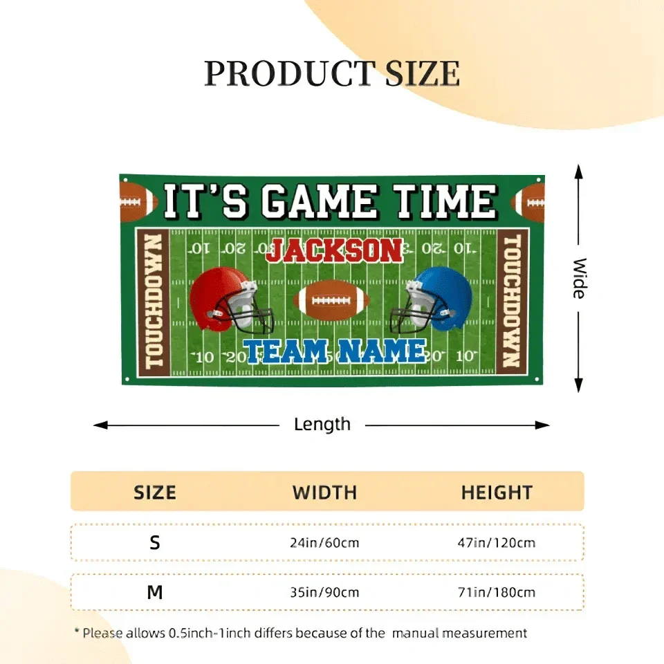 Custom Football Competition Banner - Personalized Football Banner - Gift For The Party,Sports Enthusiasts - Joliny