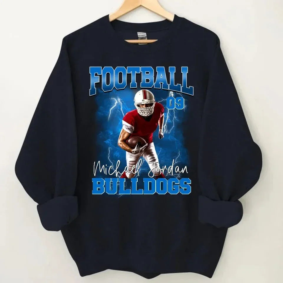 Customised Football Theme Clothes - Personalised Photo Sweatshirt - Gifts for Football Fans,Players - Joliny