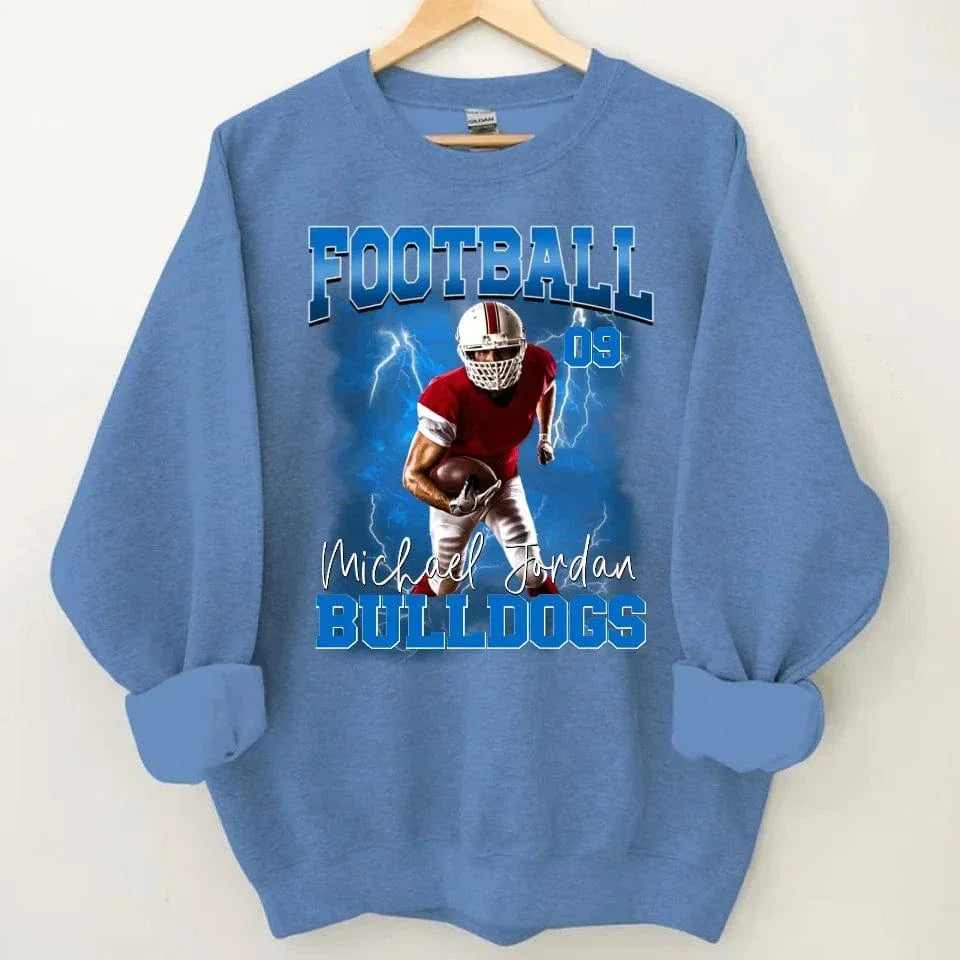 Customised Football Theme Clothes - Personalised Photo Sweatshirt - Gifts for Football Fans,Players - Joliny