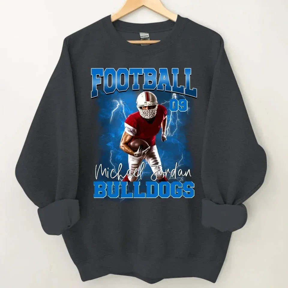 Customised Football Theme Clothes - Personalised Photo Sweatshirt - Gifts for Football Fans,Players - Joliny